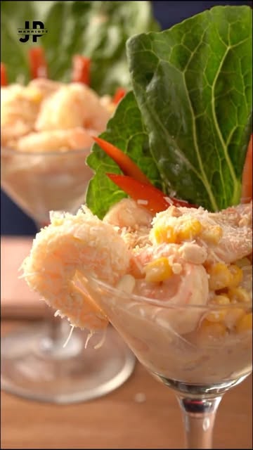 Cóctel de camarones al estilo americano 🍤 -140 g de camarones -60g de pasta de maní o una cucharada grande -1/2 vaso...