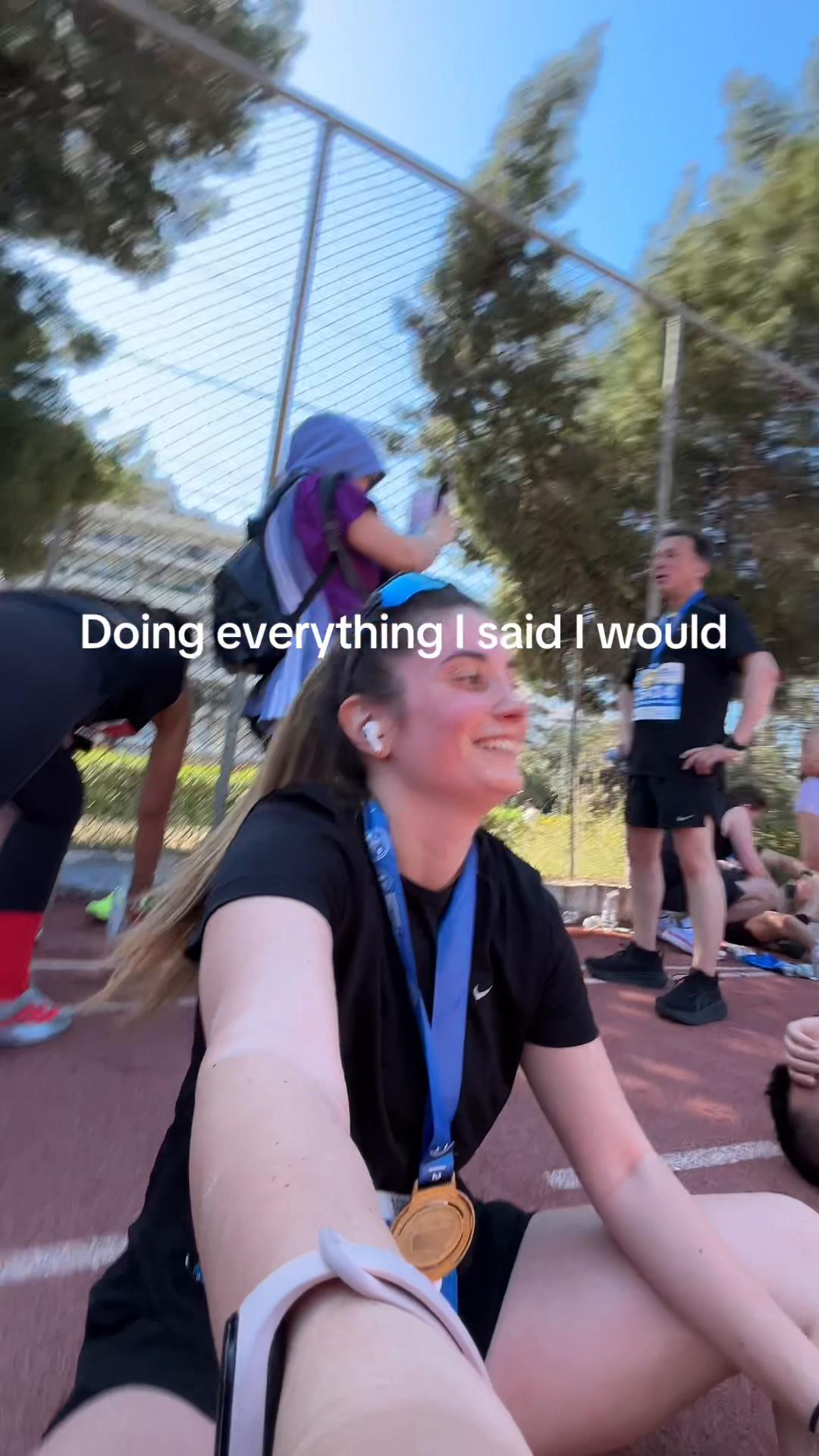So I just run my first half marathon 😬 🏃‍♀️ #τρεξιμο #running #halfmarathon
