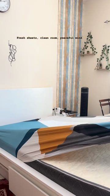 Nothing feels better than a freshly cleaned room 🕊️🤍 #cleaning #bedsheet #beddingsets #cleanroom #trend