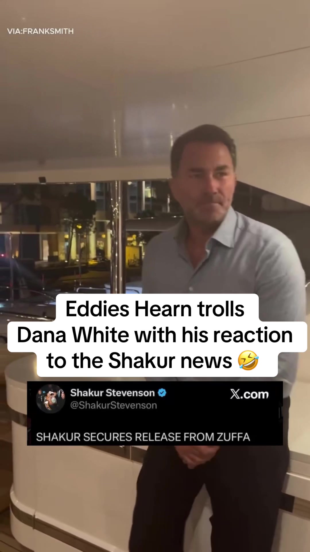 Eddie Hearn didn’t have a lot to say after Shakur announced he was out of his contract with Zuffa #eddiehearn #danawh...