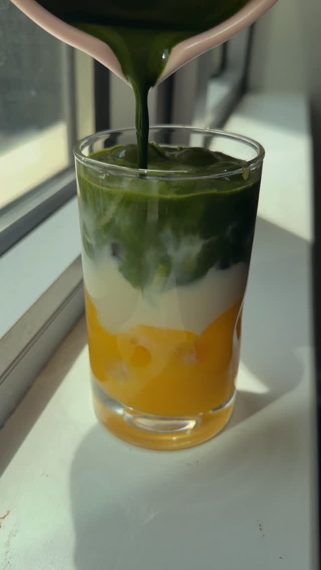 mango matcha >>> the matcha was kindly sent to me from @yedoensis_official and not only is it bright in color but it...