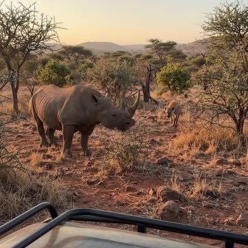 Black Rhinoceros vs Spotted Hyena #instagram