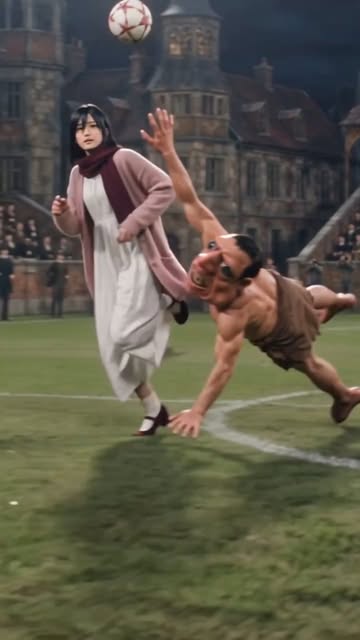 Ozil trend x mikasa ackerman Titans are no match for her 🤸‍♀️ . . Ankles trend ate the internet ⚽😂 Created with WAN...