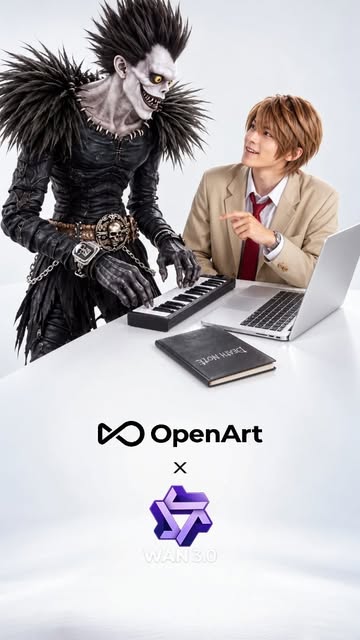 Kong kong king king x Ryuk & Light Yagami Created with WAN 3.0 @openart_ai Want to create video like this with openar...