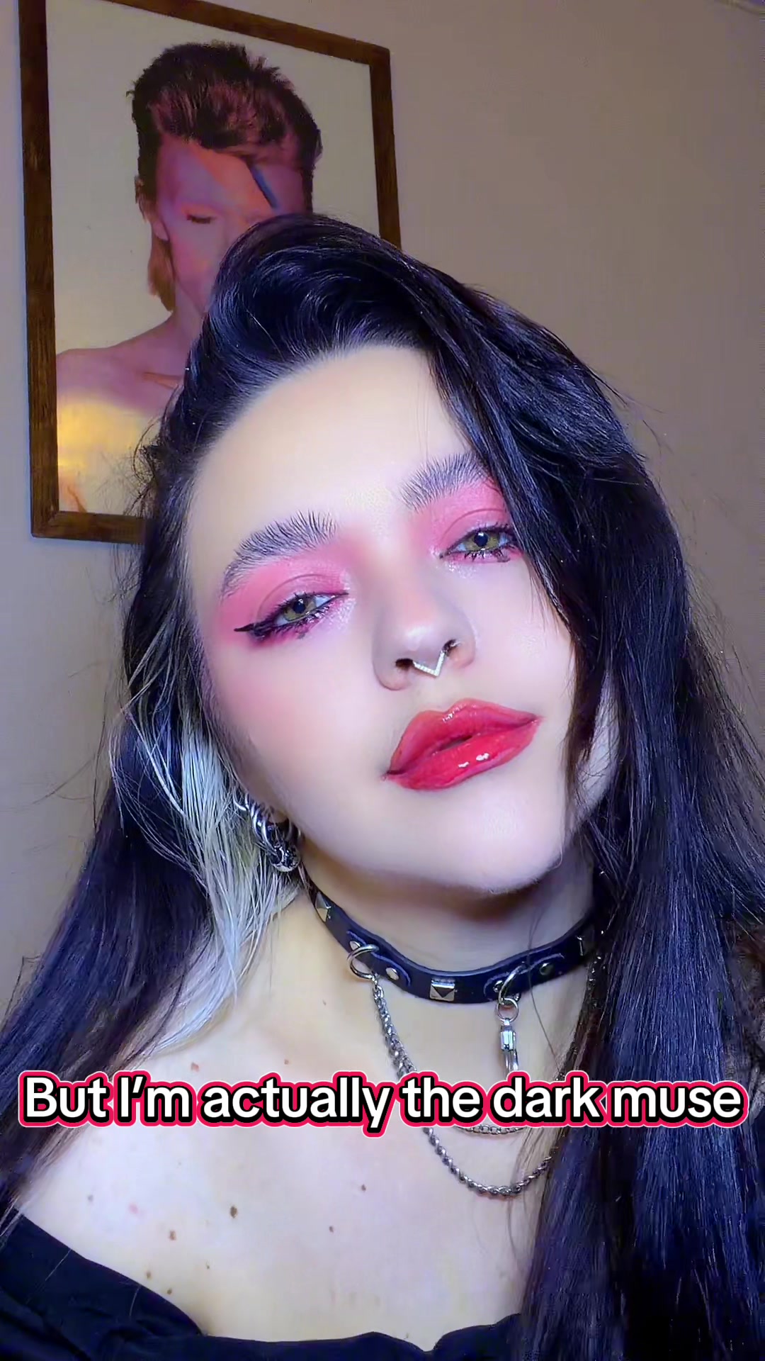 Soft or dark… which one are you? #rarebeauty #darkmakeup #altgirl #makeuptransition #creatorsearchinsights 🖤🤍🖤