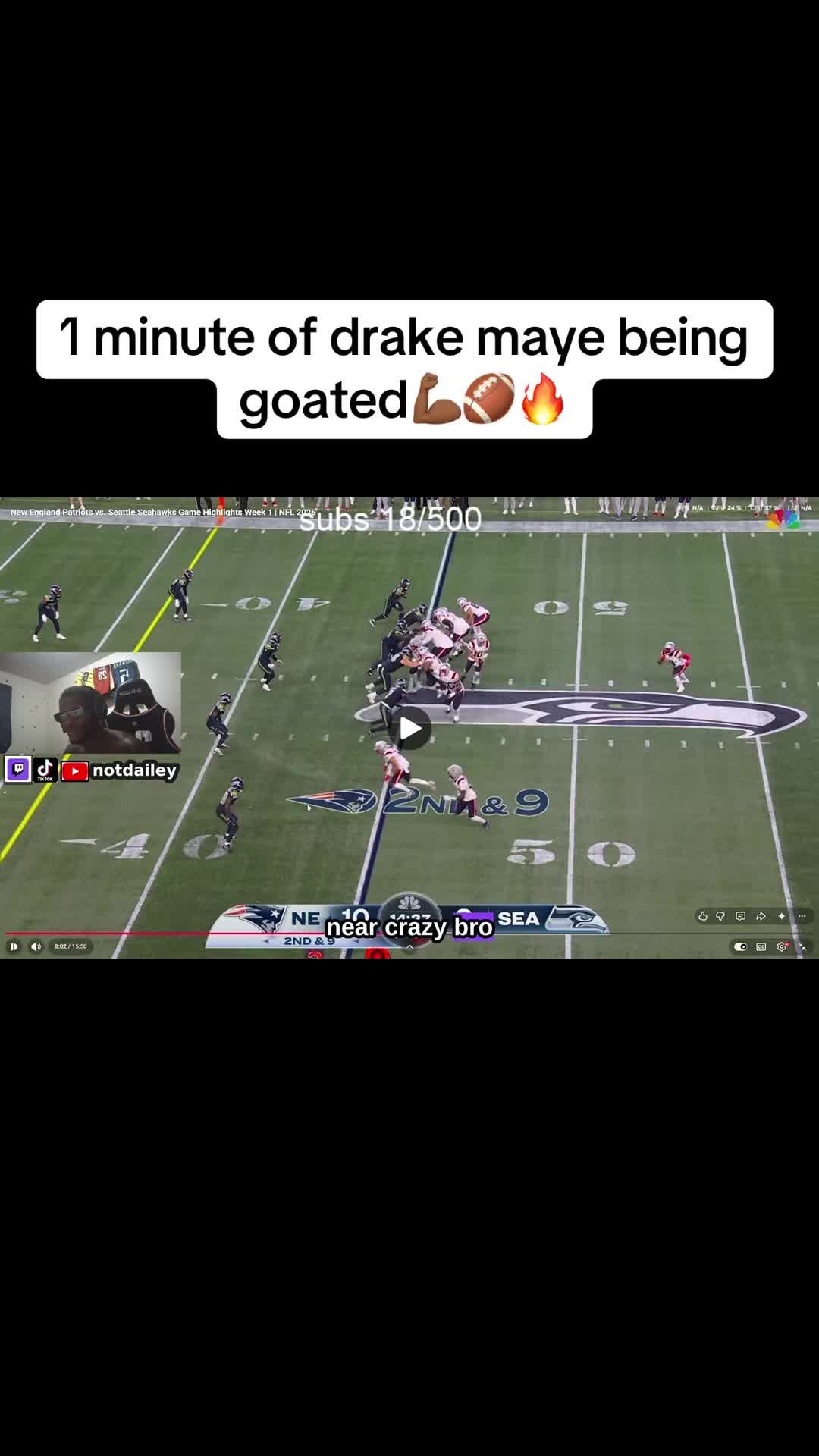 Man this dude trash could’ve been up 650 but the bank account on zero now🤦🏾‍♂️#notdailey #drakemaye #nfl #football...