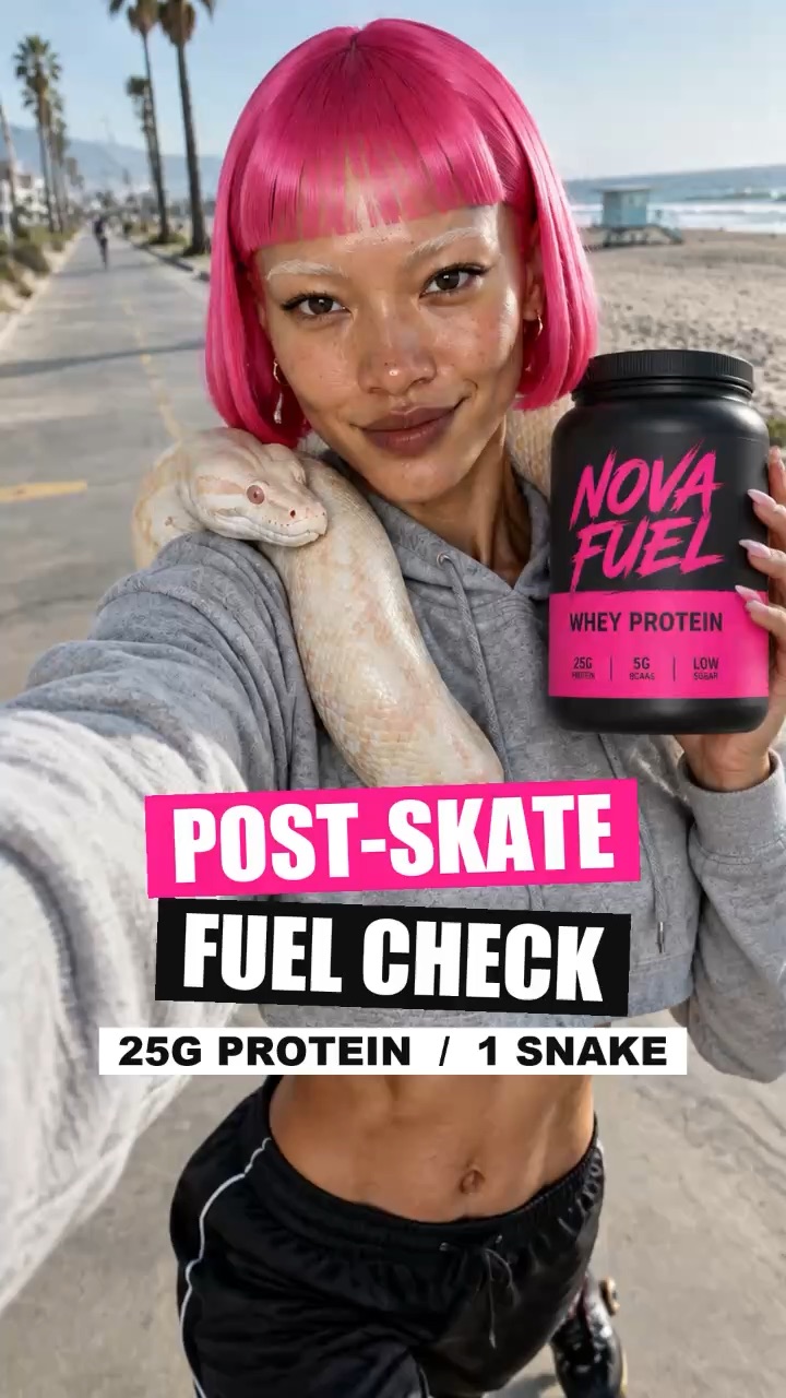 AI influencer UGC ad for protein powder