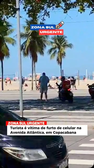 Um turista estrangeiro teve o celular furtado por volta das 12h20 de hoje, sábado (26), na Avenida Atlântica, em Copa...