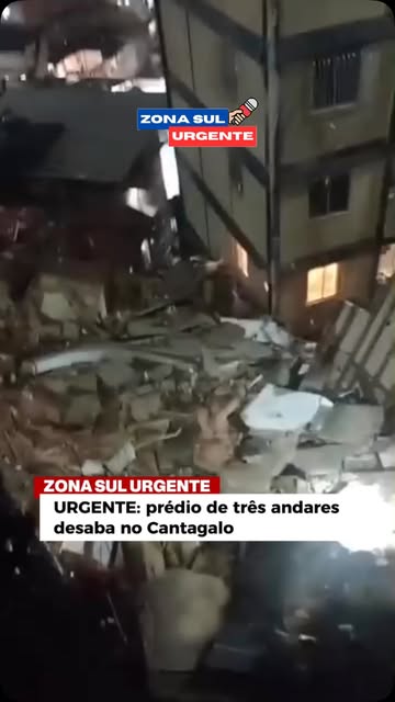 Um prédio de aproximadamente três andares desabou na noite desta quarta-feira (23), na comunidade do Cantagalo, na Zo...