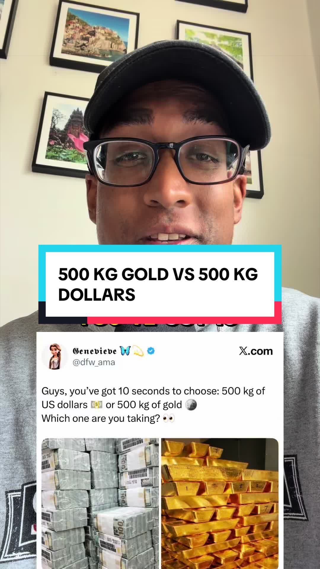 Do you take 500kg of cash or 500kg of gold? #finance