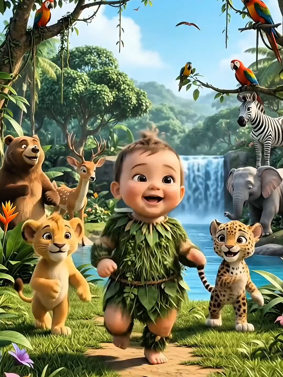 Little Jungle Star Turns Up the Dance! 🌿🦁🐘🦏👶 Baby #kidsfunnyvideos ‎#cartoonforkids #tiktokkidsfun ‎#kidscartoon...