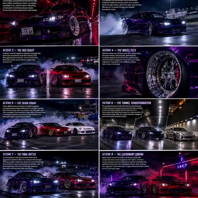 They said one Silvia was enough… so I brought the whole S15 FAMILY 😈💜🔴🏎️💨 DEEP DISH. TANDEM DRIFTS. PURE JDM MAD...