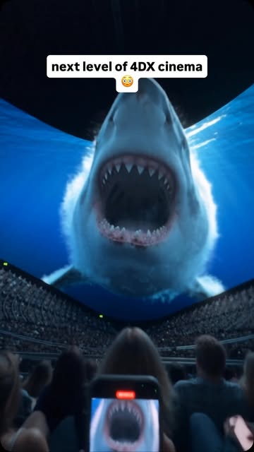 Would you sit in this cinema?? 😳🦈 the screen is MASSIVE! #4dx #cinema #shark #realoraiai #fyp