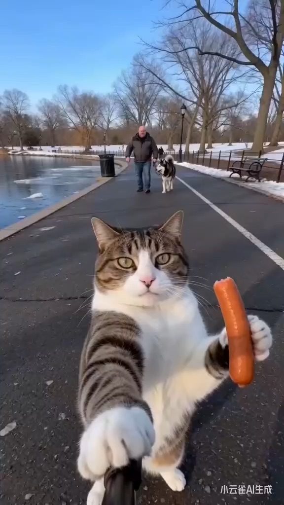 Cat distract the dumb dad