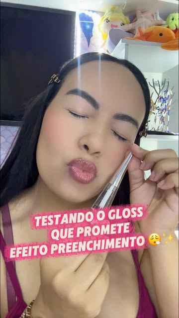 Testando o gloss da Shô que promete efeito preenchimento 💕 #shopee #shopeebrasil