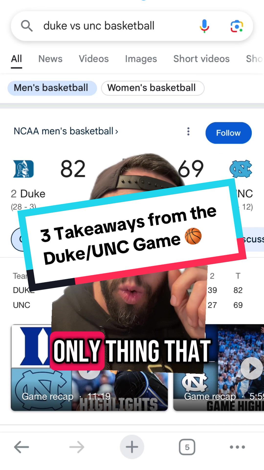 3 takeaways from the game yesterday! What a great game it was too 👏🏼 #greenscreen #dukebasketball #acc #ncaa #march...