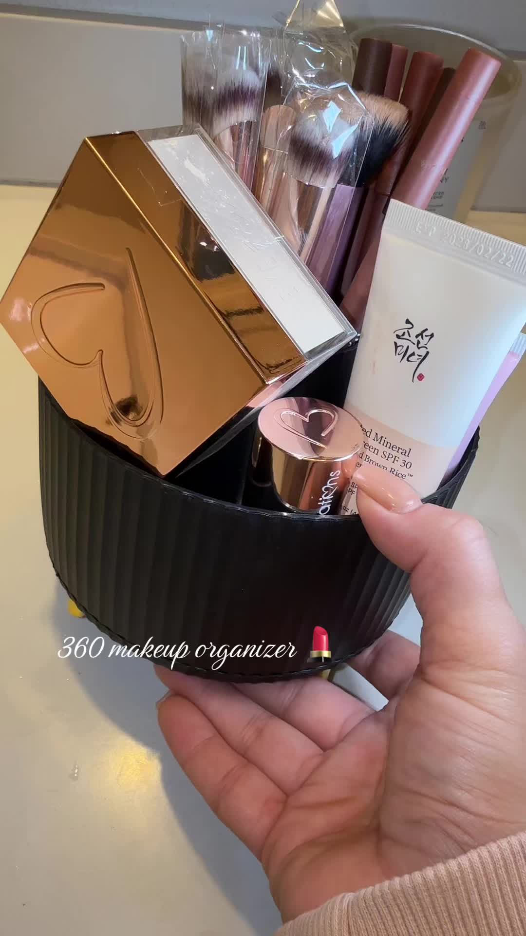 Do not underestimate this makeup organizer, holds all my daily makeup & won’t take up much space! @Beauty Creations C...