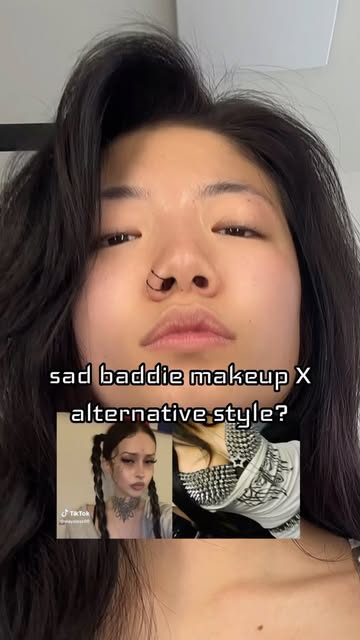 what do you think? do we like the combo? #transition #makeuplook #alternative #foryoupage #explore [makeup, makeup lo...