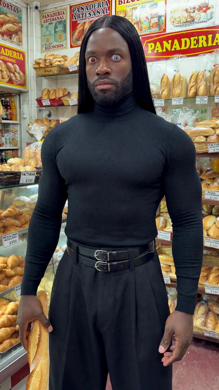 me mandaron a comprar pan y me creí Zorro 🥖🖤 #panaderia