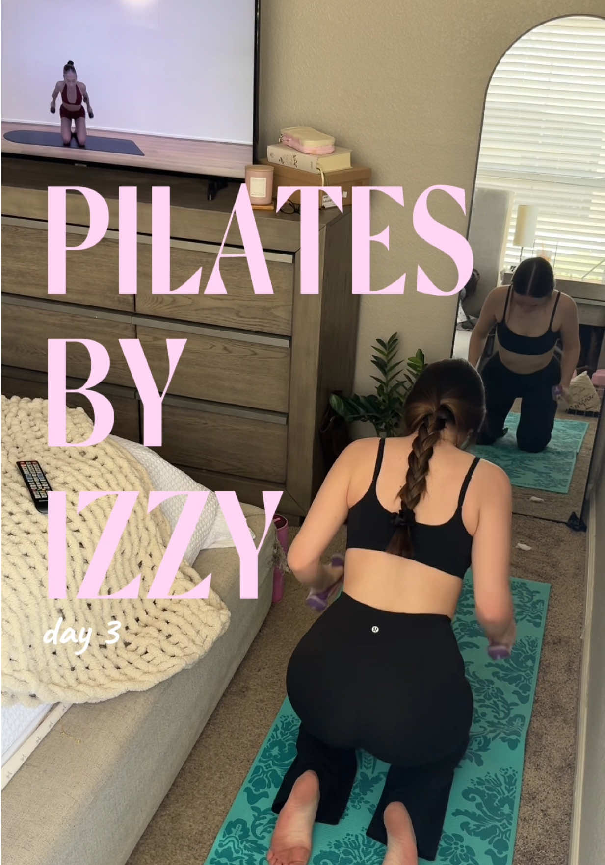Day 3 doneeee✨😭🩷🌸 comment down below which day you’re on if you’re also doing her 25 day challenge! #pilatesbyizzy...