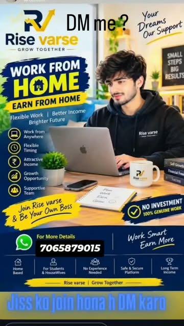 Work from home Work ka liya dm karo #riseverse #newpost
