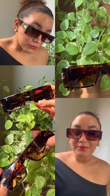 Achei o óculos que deixa qualquer look com cara de editorial 🕶️✨ Armação retangular tartaruga, lente degradê e aquel...