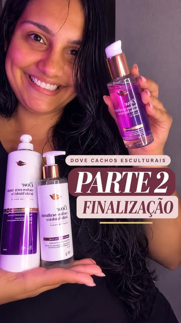 A finalização que meus cachos mereciam! 💜✨ Testando a linha Dove Cachos Esculturais e mostrando como fica meu cabelo...