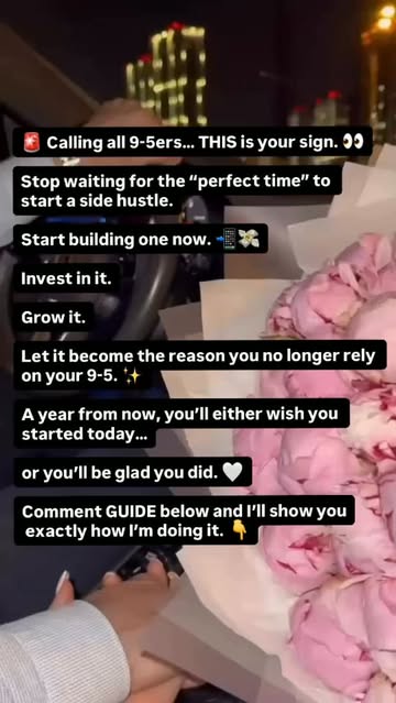 Your 9-5 can pay the bills. Your side hustle can change your life. 👀💸 I didn’t start because I knew everything. I s...