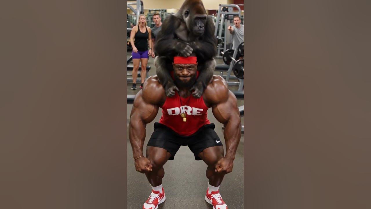 Squatting with a 400 lb spotter 🦍 #shorts STOP scrolling. Your excuse was "no spotter." Mine weighs 400 lbs and eats...