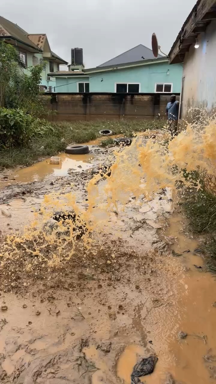 Pumping water out of flooded room