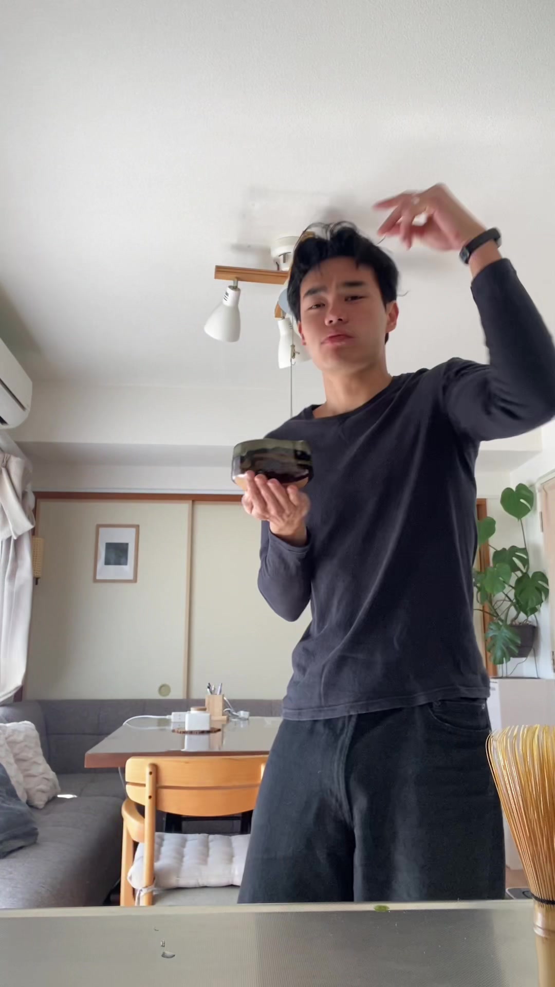 late to work but can’t skip my matcha 🏃🏻‍♂️🍵