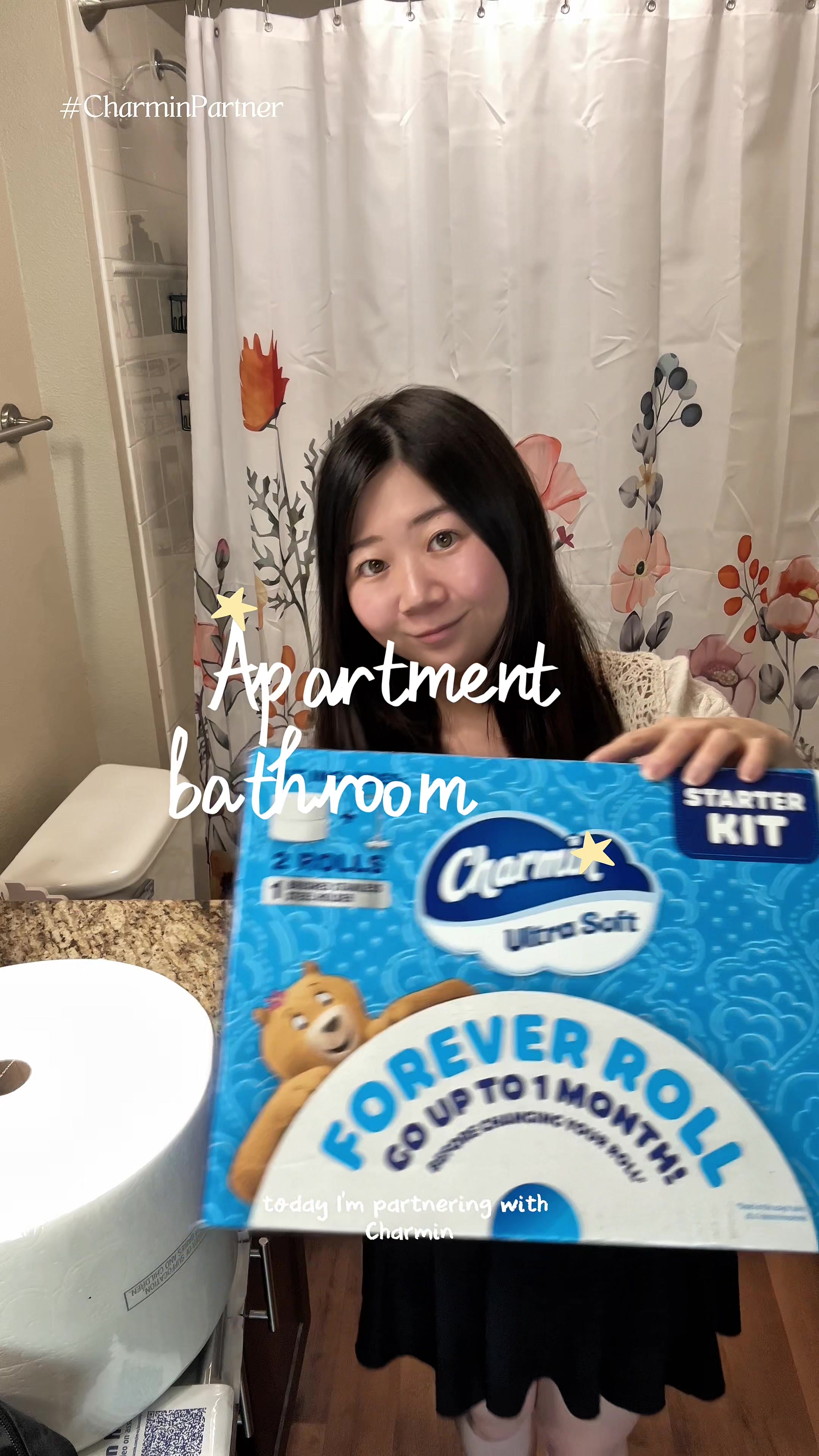One thing I wish I had in my first apartment during college 🤍 The Charmin Forever Roll Starter Kit is $10 off at Tar...