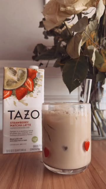 the perfect afternoon pick me up that’s simple & delicious 🍓 🍵 @tazo #tazo #afternoonpickmeup #strawberrymatcha #ma...