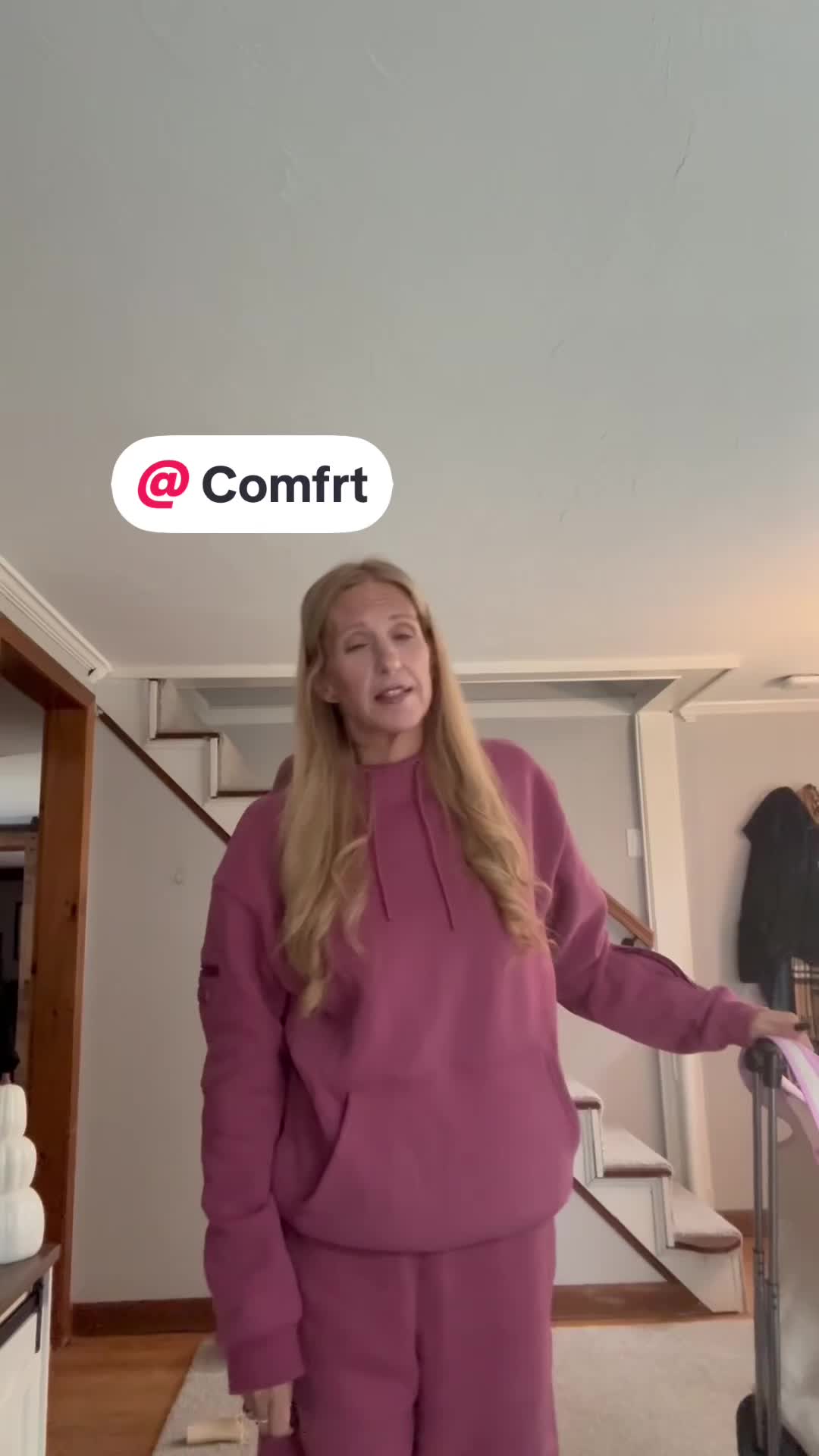 COMFRT! Travel Hoodie and straight leg sweatpants. A must for traveling. Comfortable, cozy, and no bags required! Poc...