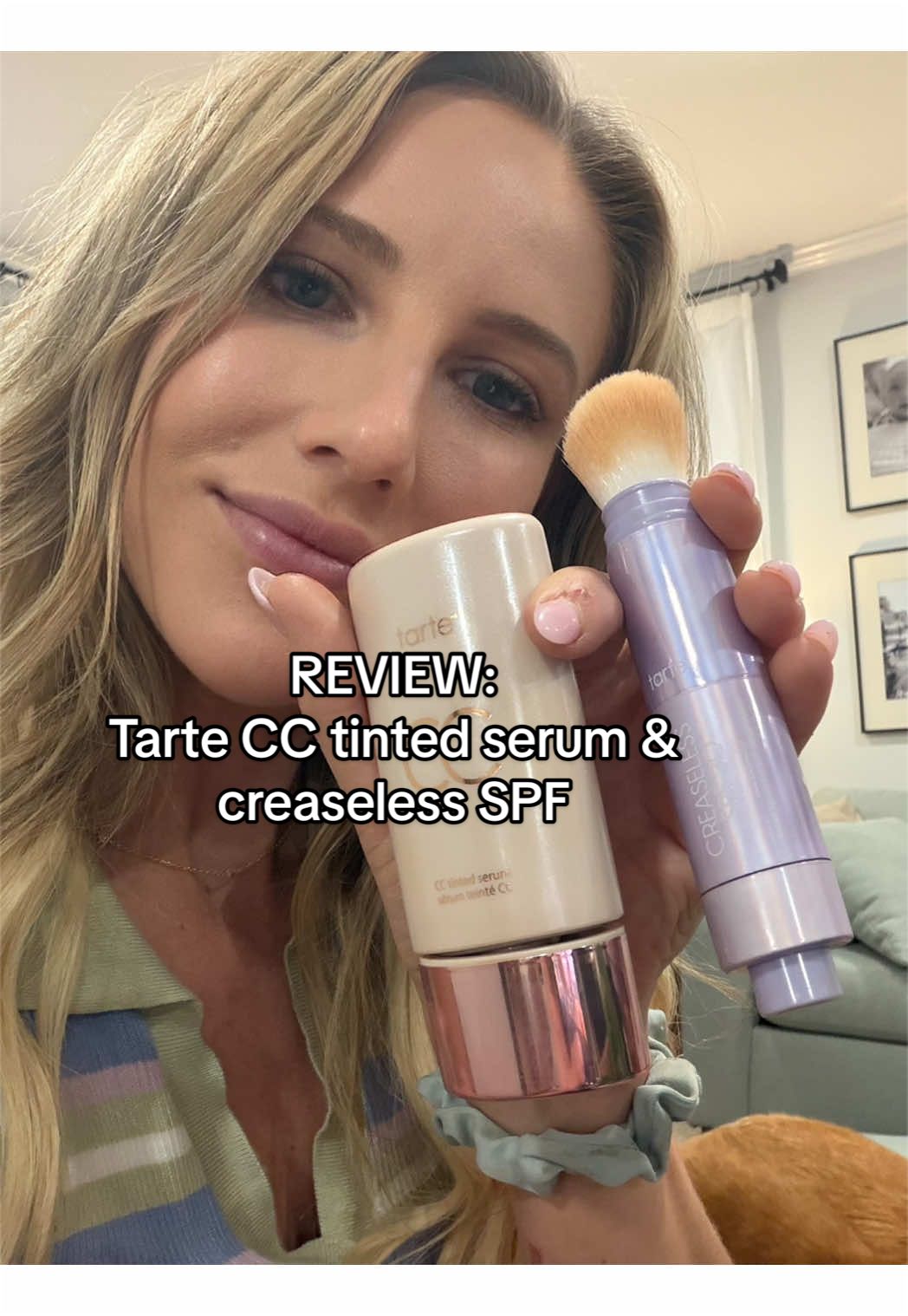 The magic combo - Tarte tinted cc serum covers up redness and creaseless spf protects against the sun 🙌🏻 @tarte cos...