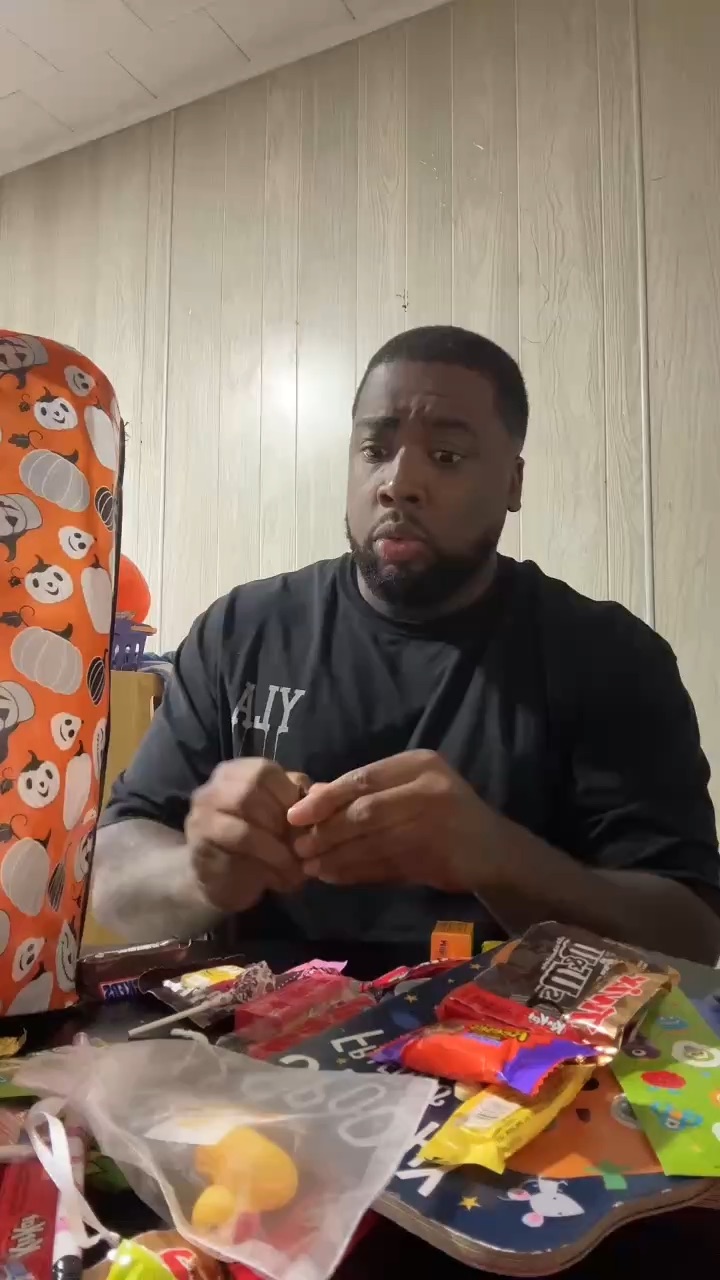 Eating the kids Halloween candy gone wrong