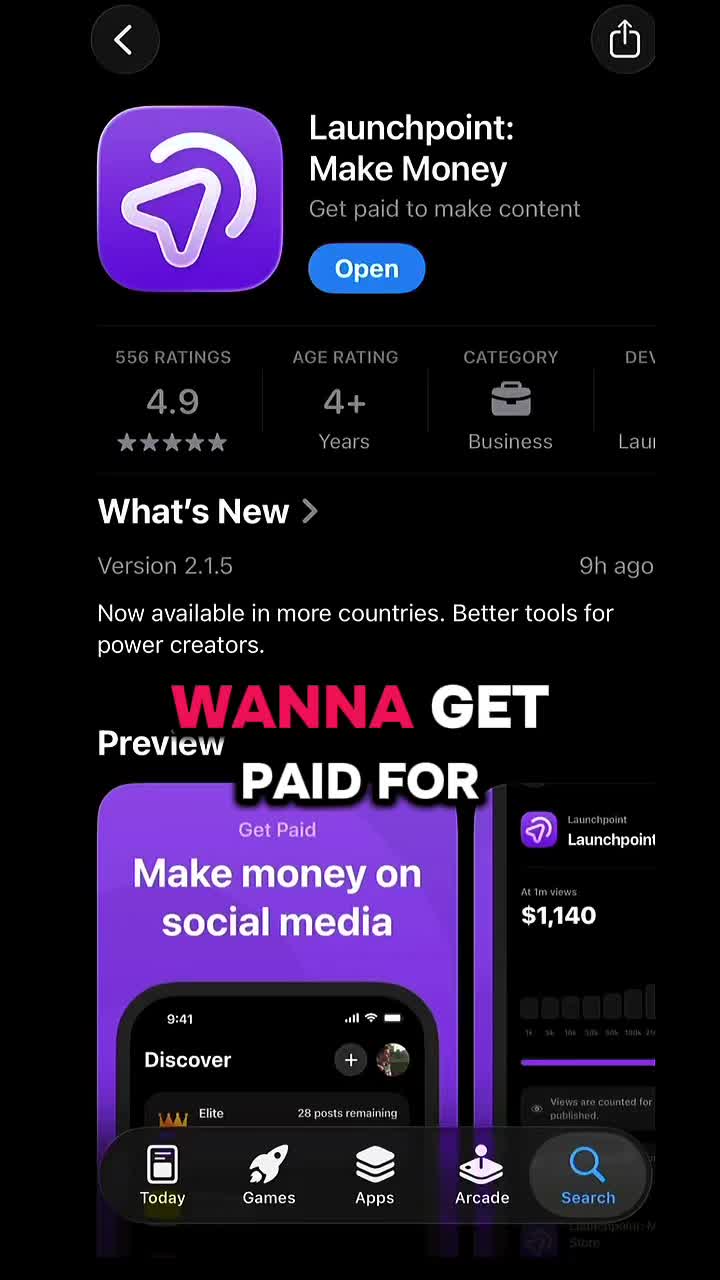 Start making money with Launchpoint for Free!!! 💵 away! #Launchpoint #AppStore #ContentCreator #UGCCreator #CreatorE...