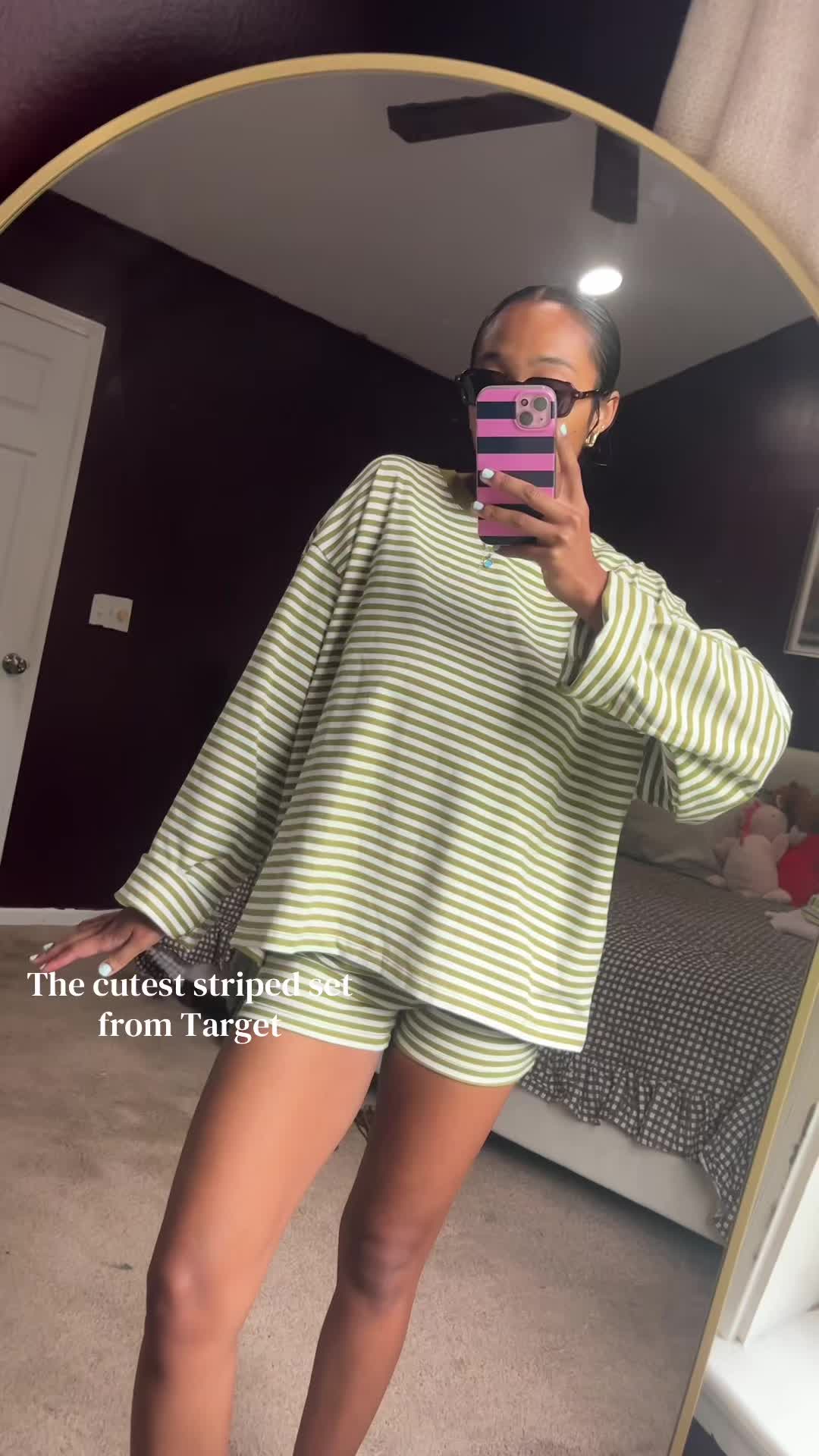 Love a good green moment🫒🍸it’s linked in my shopmy! #matchingset #stripes #ootdinspo #targetfinds @target