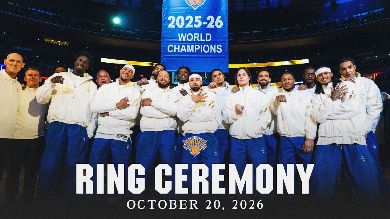FULL New York Knicks Champions Night Ring Ceremony and Banner Raise The New York Knicks raised the 2025-2026 NBA Cham...