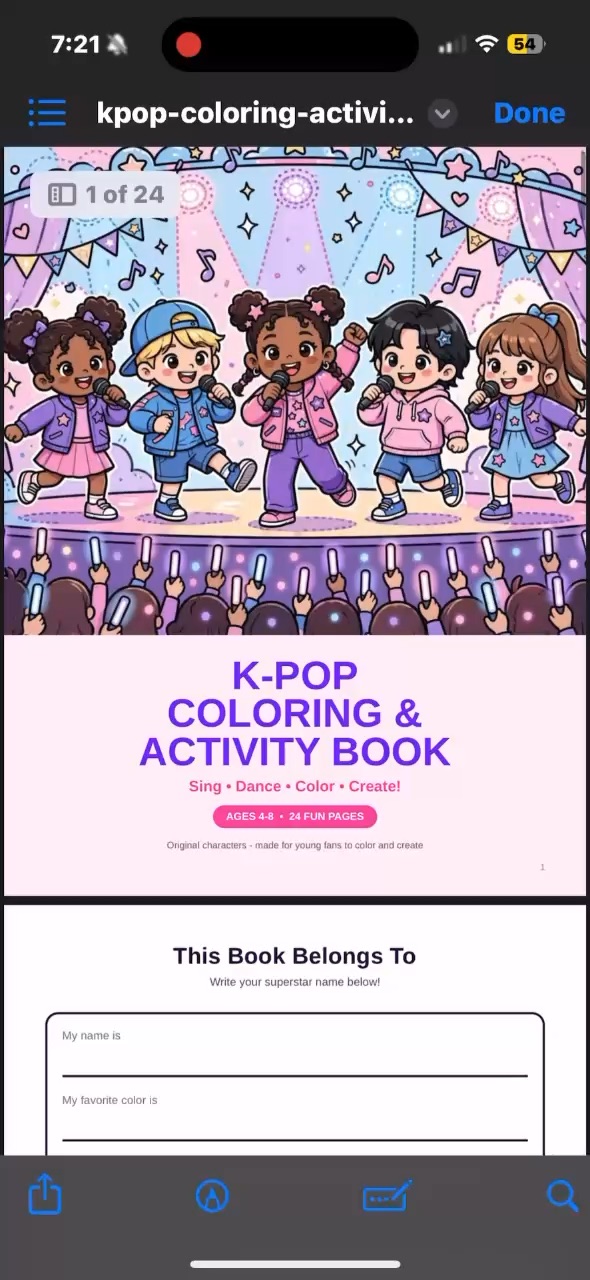 Kpop coloring and activity book