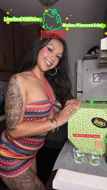 Lil Miss. @jinro_us Soju connoisseur 🤭 Go Get You Some Of @jinro_us 🌟Limited Edition🌟 🍈Melon Soju 🍈 Then Let Me...