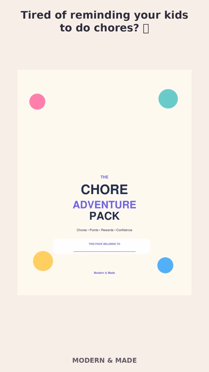 Product Demo | Kids’ Chore Adventure Pack