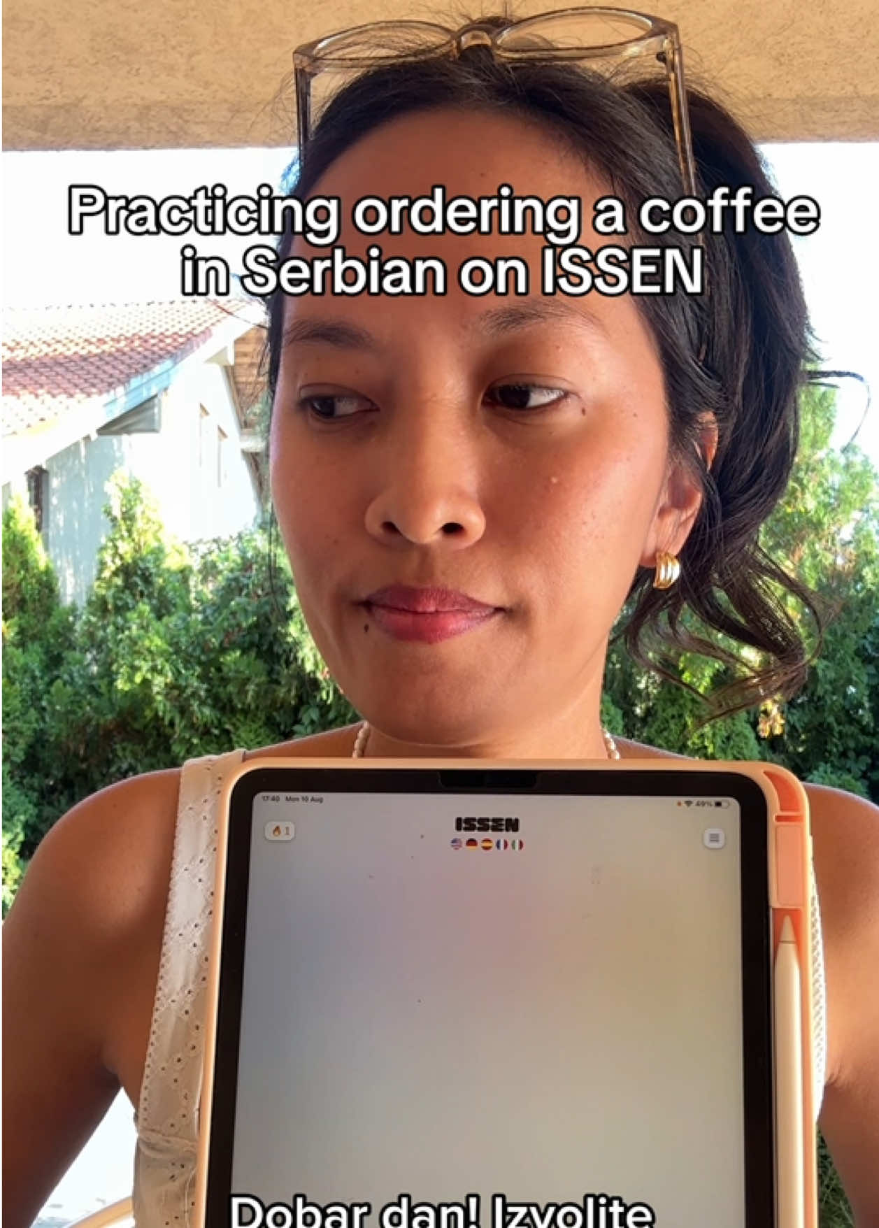 Day 1 practice ordering coffee in a cafe with me 🇷🇸 #learnlanguages #serbian #learnserbian #fyp #issen_c