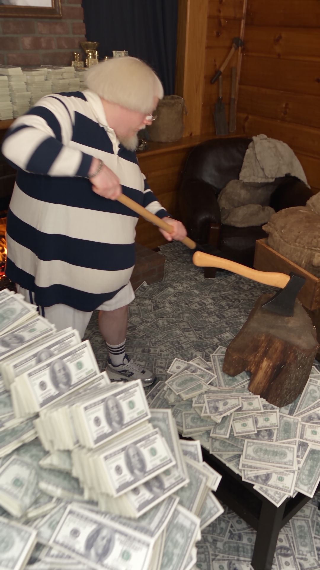 Percy Shovelling Money