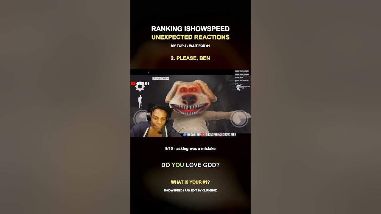 Ranking Speed's Most Unexpected Reactions #Shorts Three IShowSpeed moments, ranked by ClipKingz. Which one takes your...