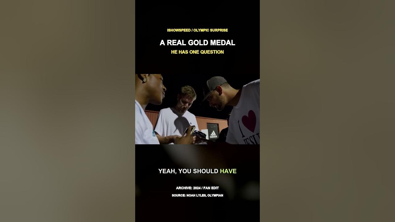 Speed Sees a Real Olympic Gold Medal #Shorts Noah Lyles lets IShowSpeed and MrBeast open his Olympic medal boxes. Spe...