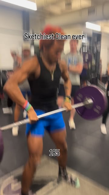 Guys this is my max and I lost my balance chill on me #gymbro #gym #hangclean #clean #track #tracknfield #athlete #d1