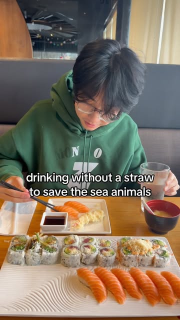 environmentalism in action 🐠 #explorepage #relatable #sushi #seafood #funny