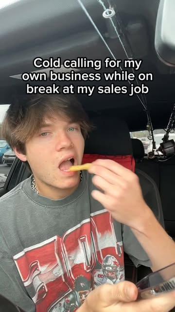 Cold calling for my own business while on break at my sales job🤑 #Sales #grind #funny #salestips