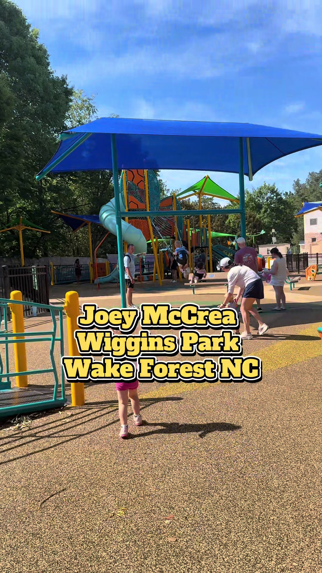 Joey McCrea Wiggins Park just reopened in Wake Forest NC! An inclusive playground along with a free splash pad! Such...
